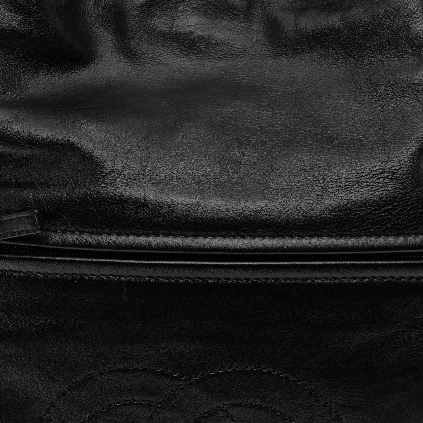 Glazed Calfskin Medium Rodeo Drive Tote Black