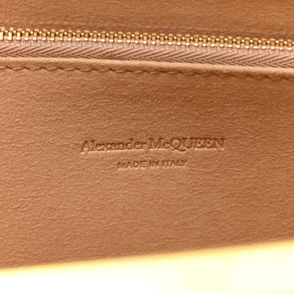 Alexander McQueen Calfskin Crocodile Embossed Knuckle Flat Clutch Black Gold 6 of 9