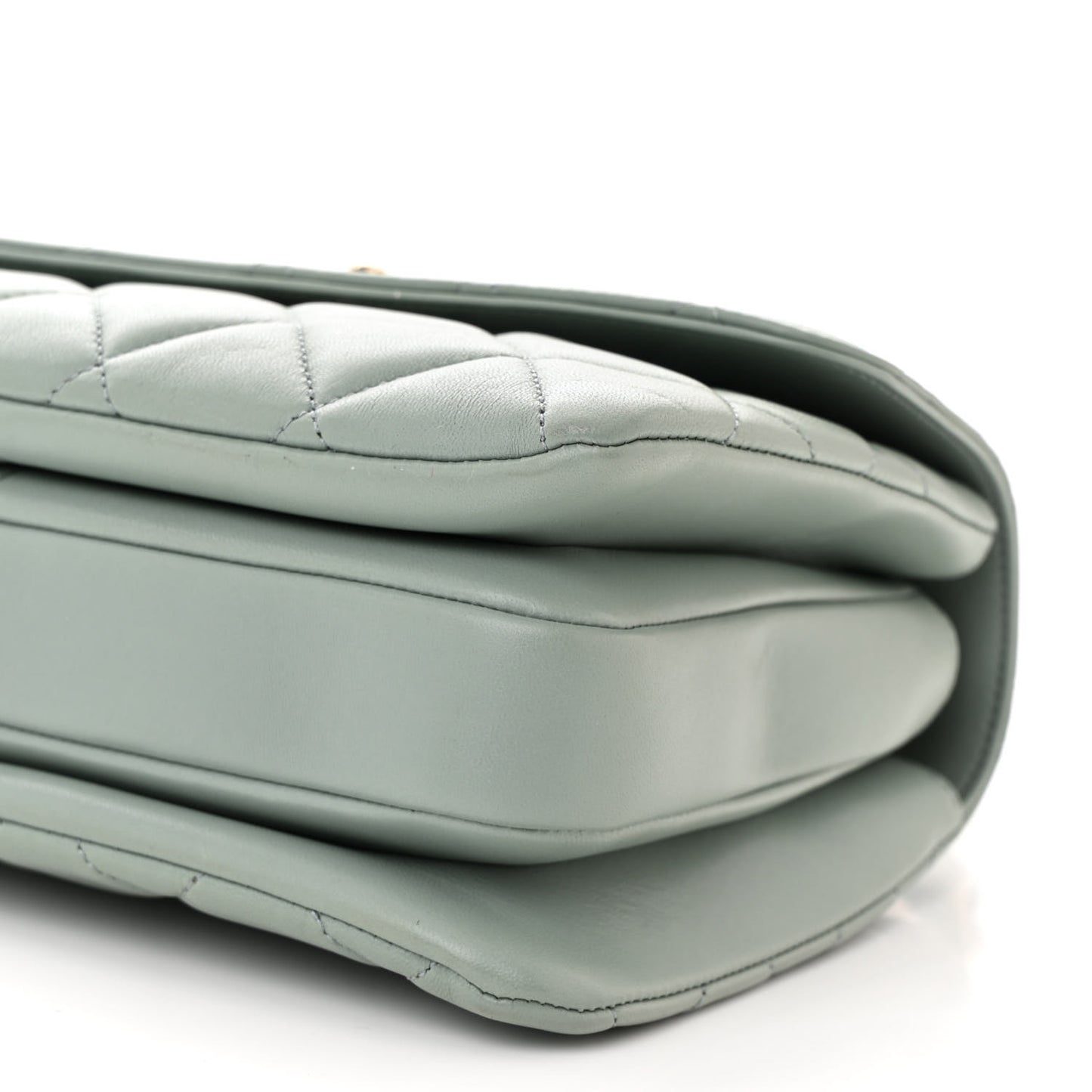 Lambskin Quilted Small Trendy CC Flap Dual Handle Bag Light Grey