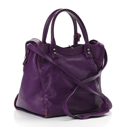 Balenciaga Agneau Classic Silver Hardware Riva Velo Purple 3 of 14