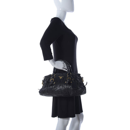 Prada Nappa Gaufre Shopping Satchel Black 3 of 10