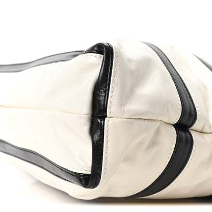 Chanel Shiny Calfskin Striped Small Chanel 22 Black White 11 of 11