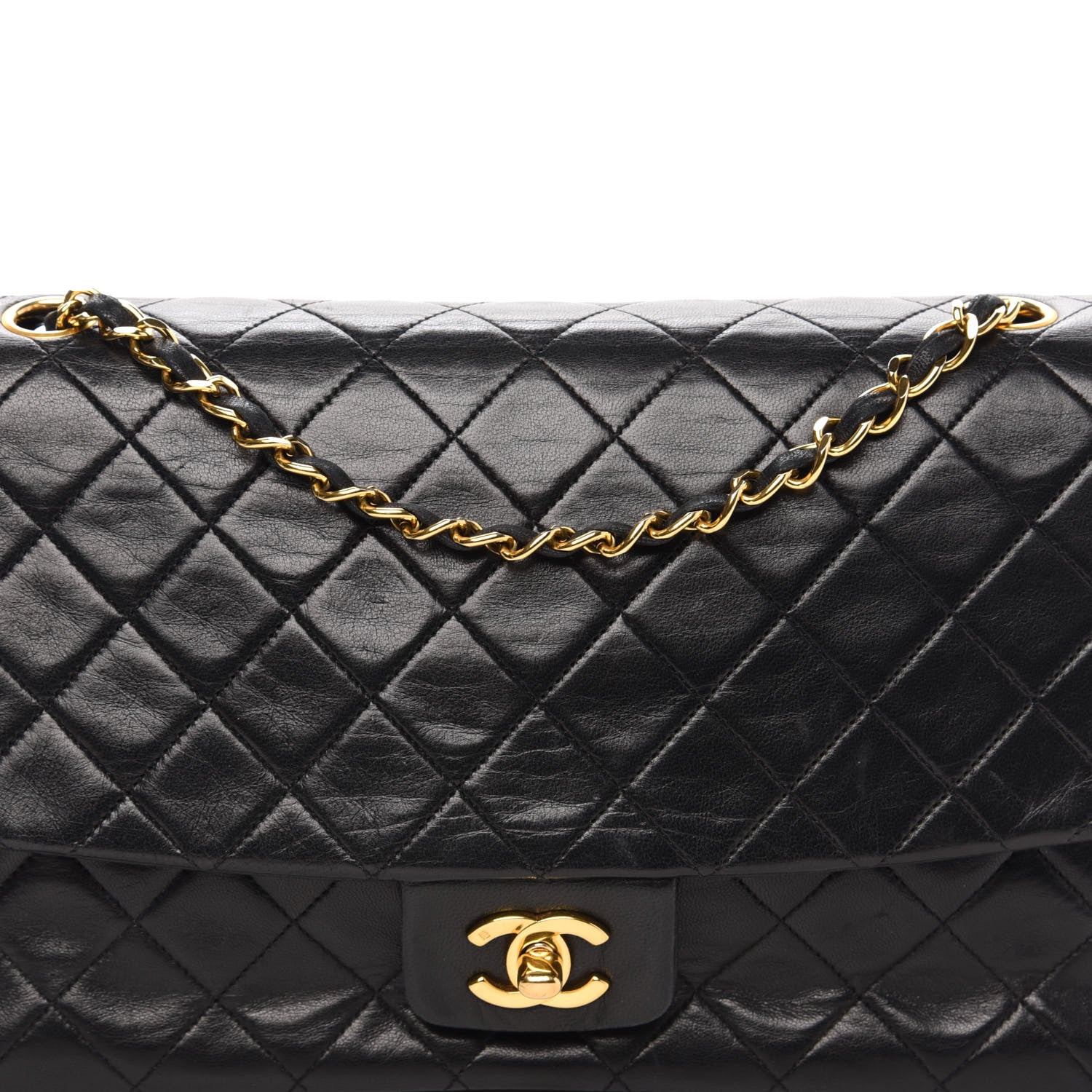 Chanel Lambskin Quilted Medium Single Flap Black 15 of 15