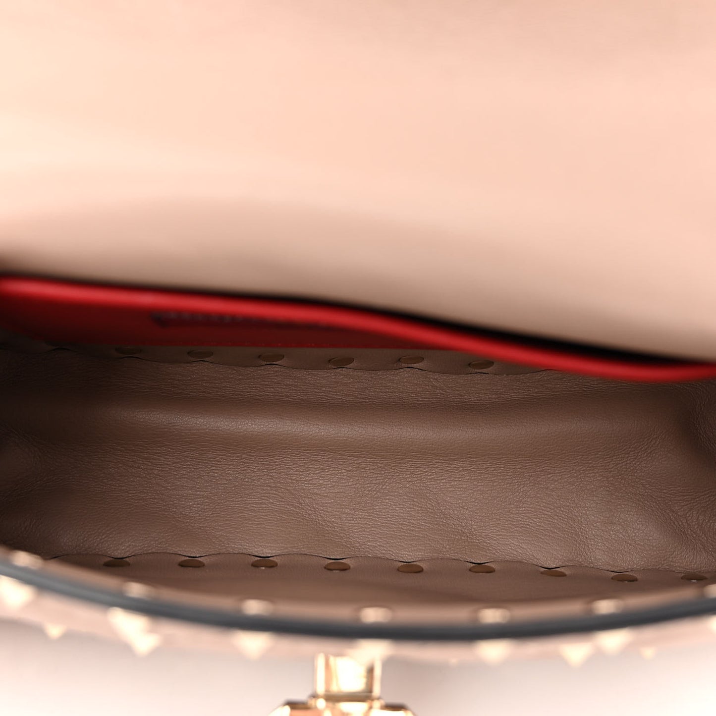 Nappa Small Rockstud Spike Shoulder Bag Poudre