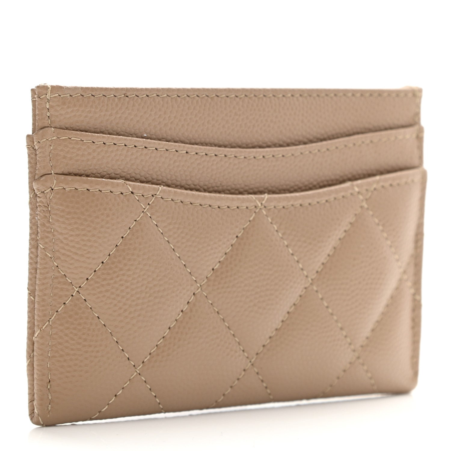 Chanel Caviar Quilted Card Holder Dark Beige 3 of 9