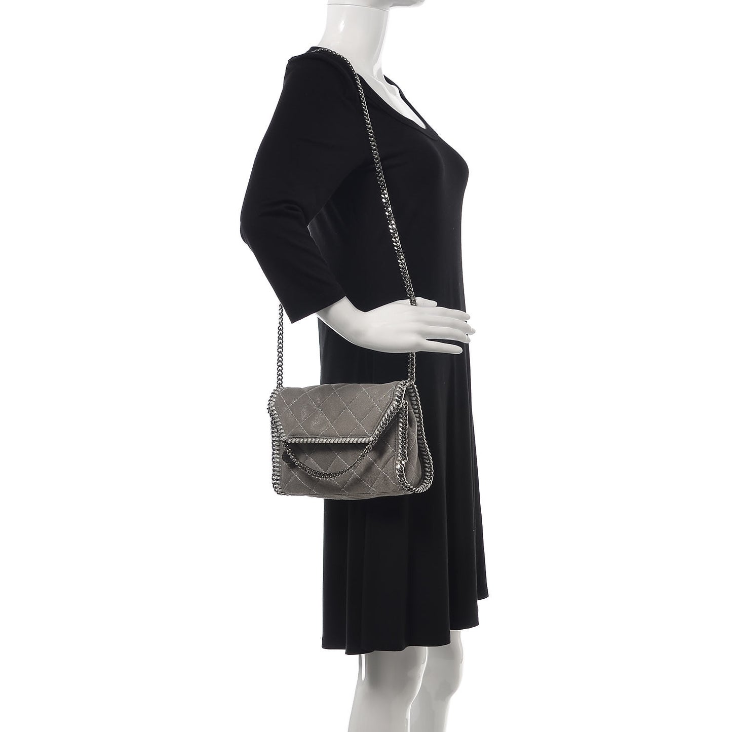 Shaggy Deer Quilted Mini Falabella Grey
