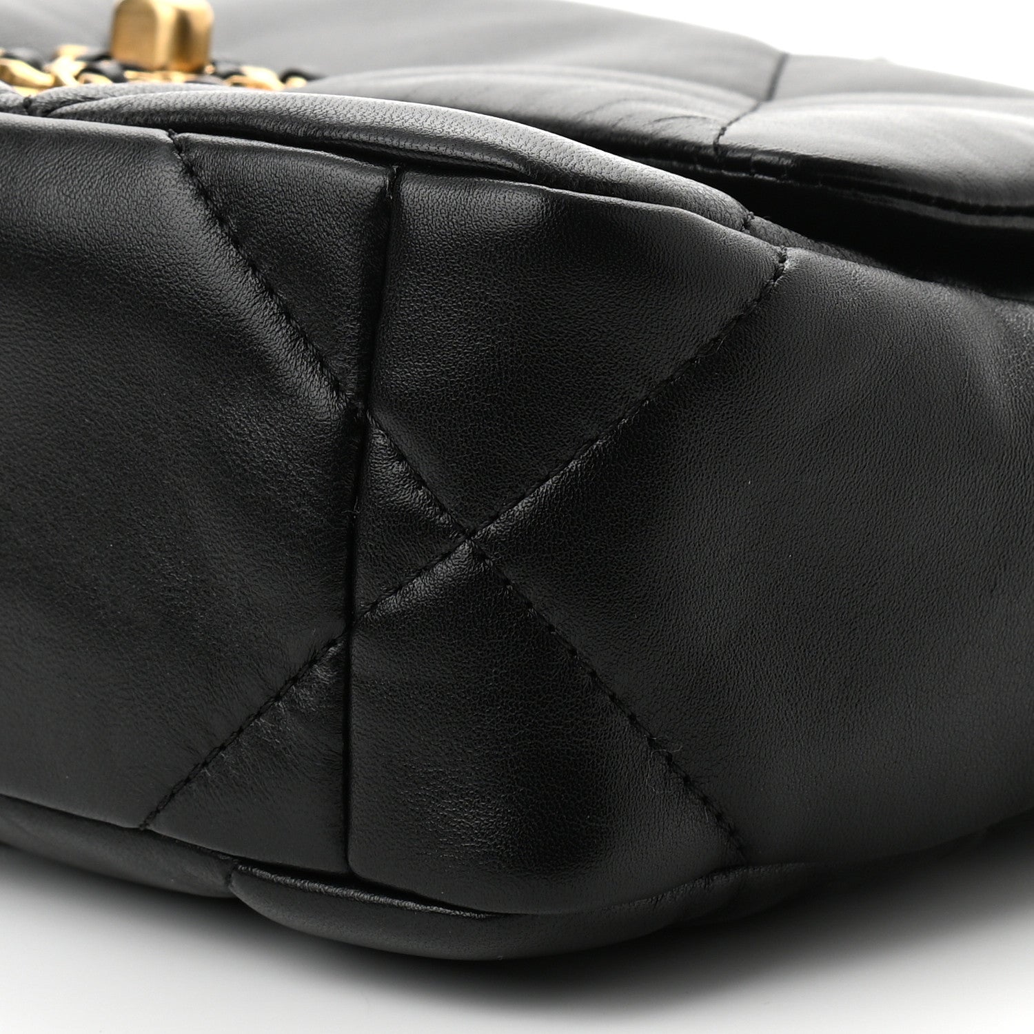 Chanel Shiny Goatskin Quilted Medium Chanel 19 Flap Black 10 of 11