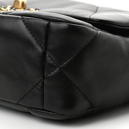 Chanel Shiny Goatskin Quilted Medium Chanel 19 Flap Black 10 of 11