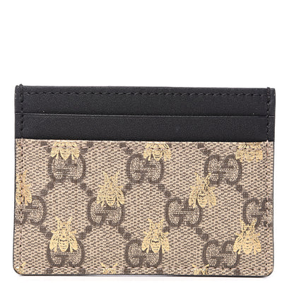 Gucci GG Supreme Monogram Bees Card Holder Black 1 of 6