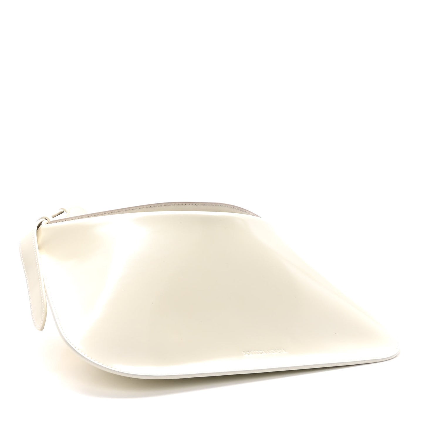 Brushed Calfskin Cradle Fold Over Shoulder Bag White Parakeet