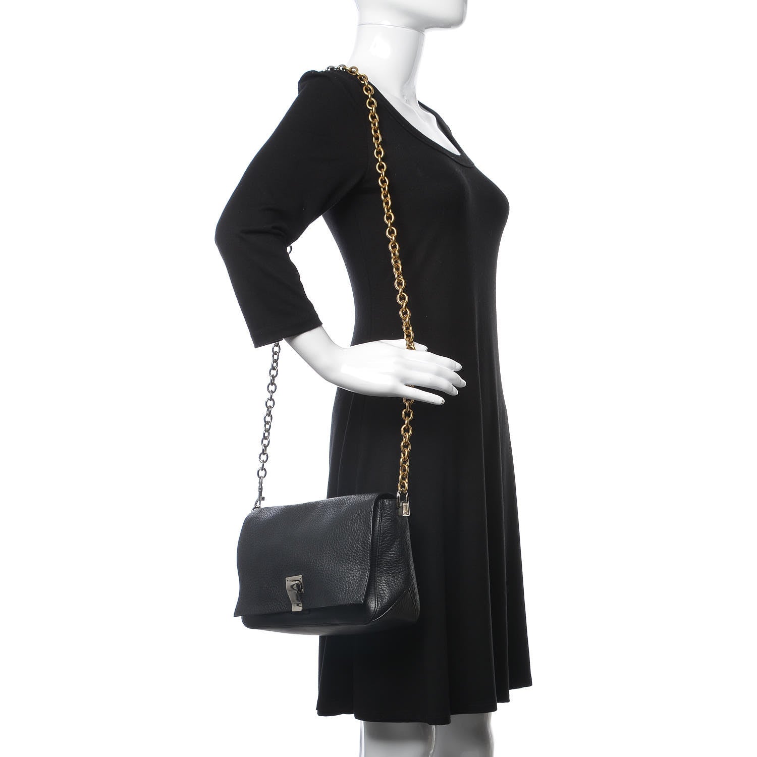 Proenza Schouler Pebbled Calfskin Small Courier Black 2 of 10