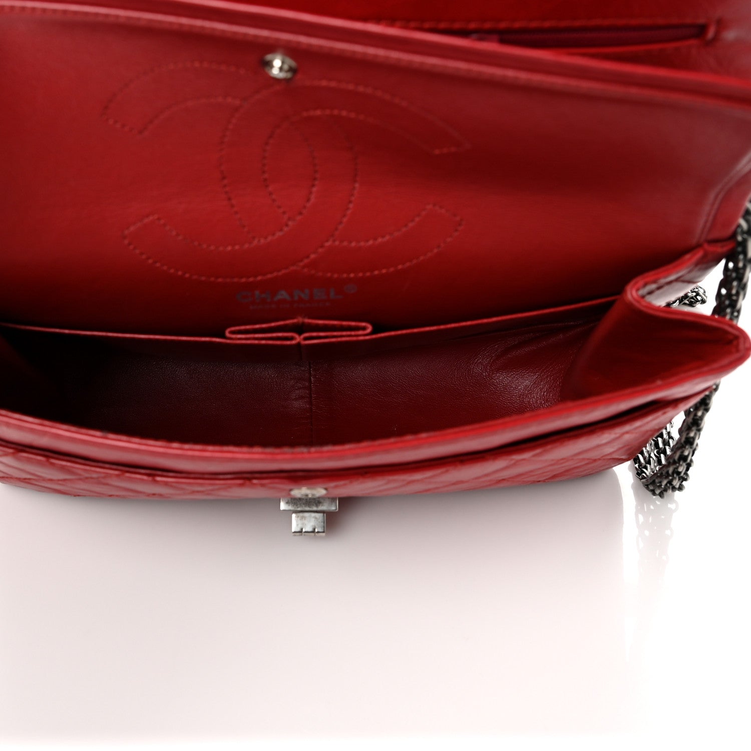Chanel Aged Calfskin Quilted 2.55 Reissue 226 Flap Red 5 of 13