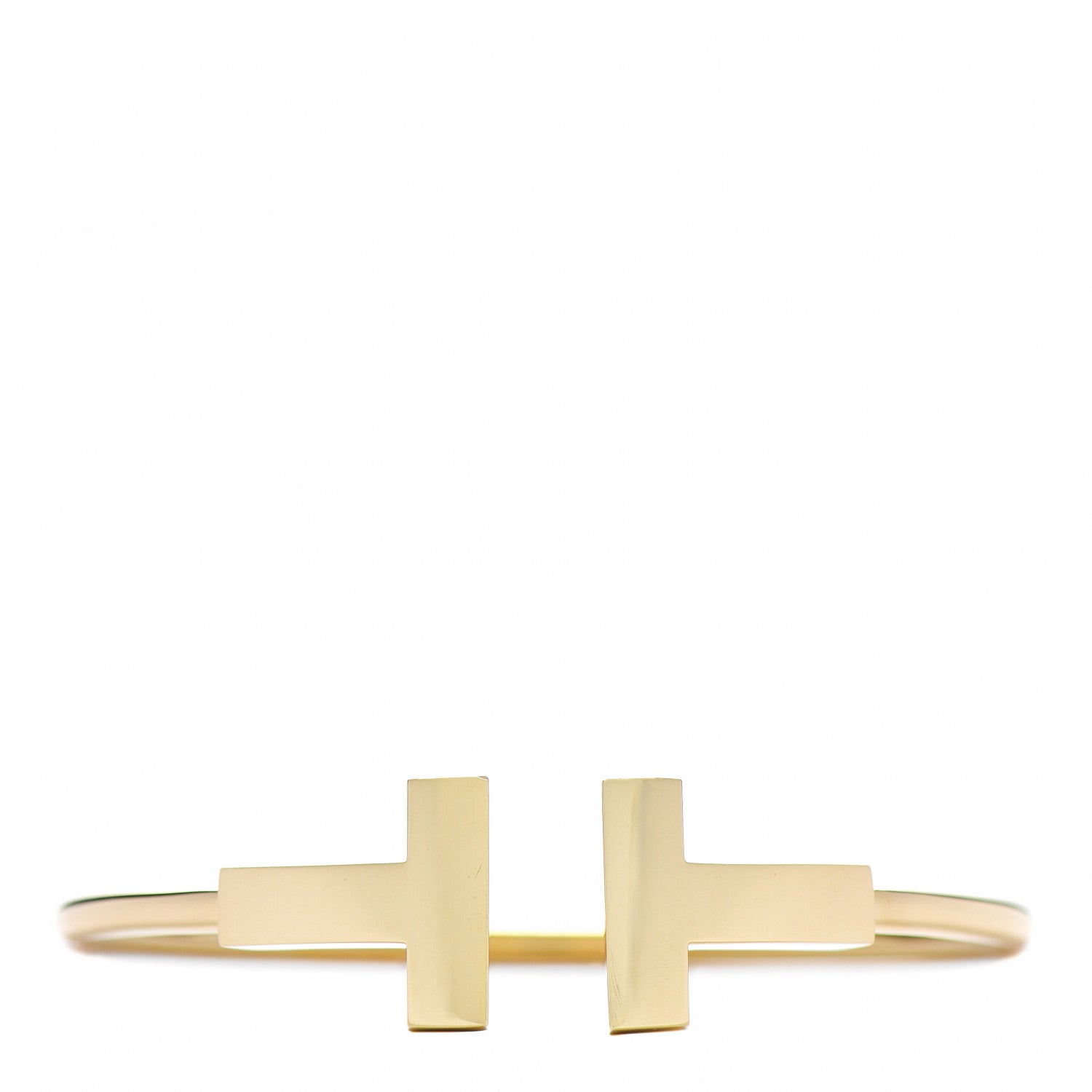 Tiffany 18K Yellow Gold T Wide Wire Bracelet 1 of 5