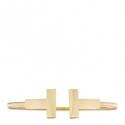 Tiffany 18K Yellow Gold T Wide Wire Bracelet 1 of 5