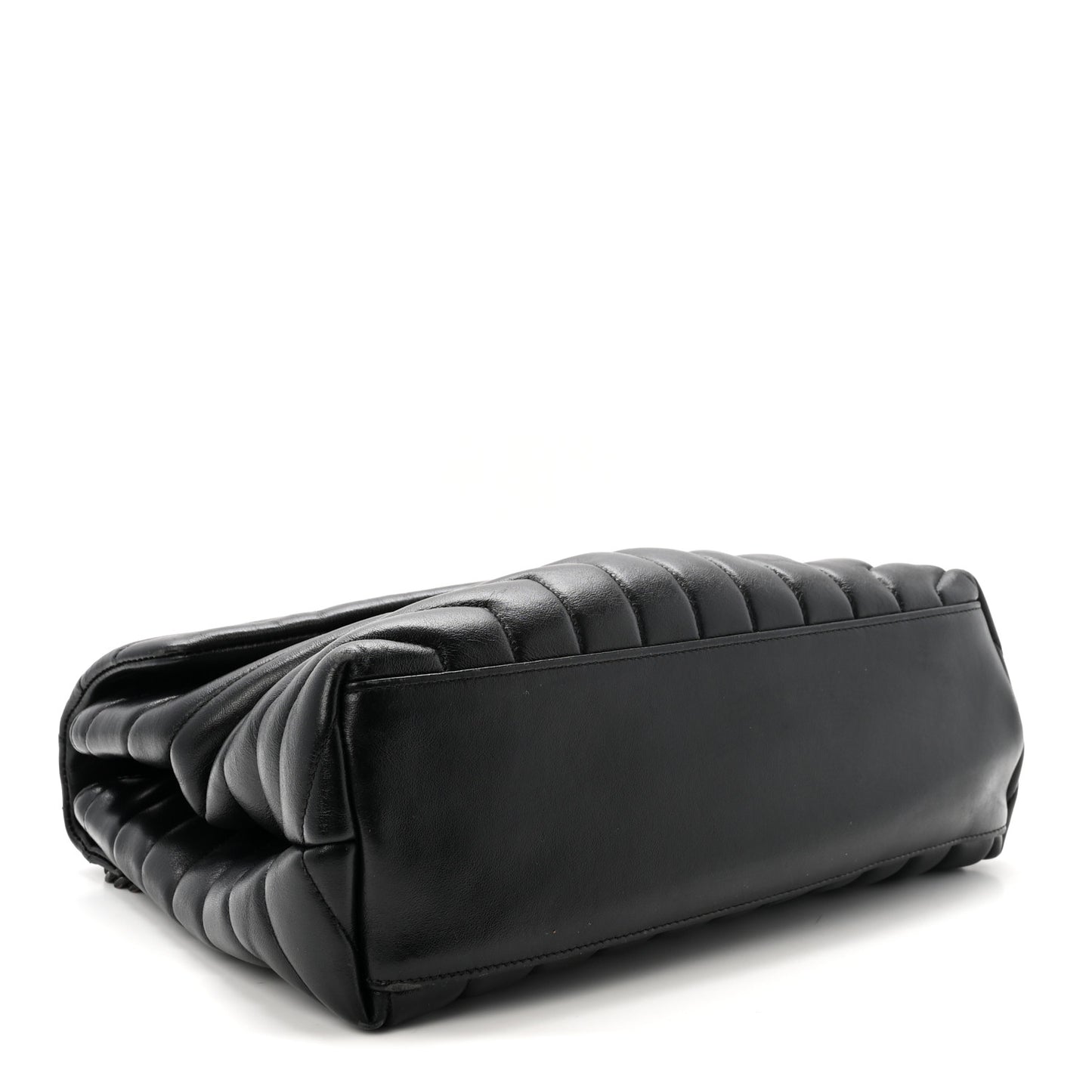 Calfskin Y Quilted Monogram Medium Loulou Chain Satchel Black