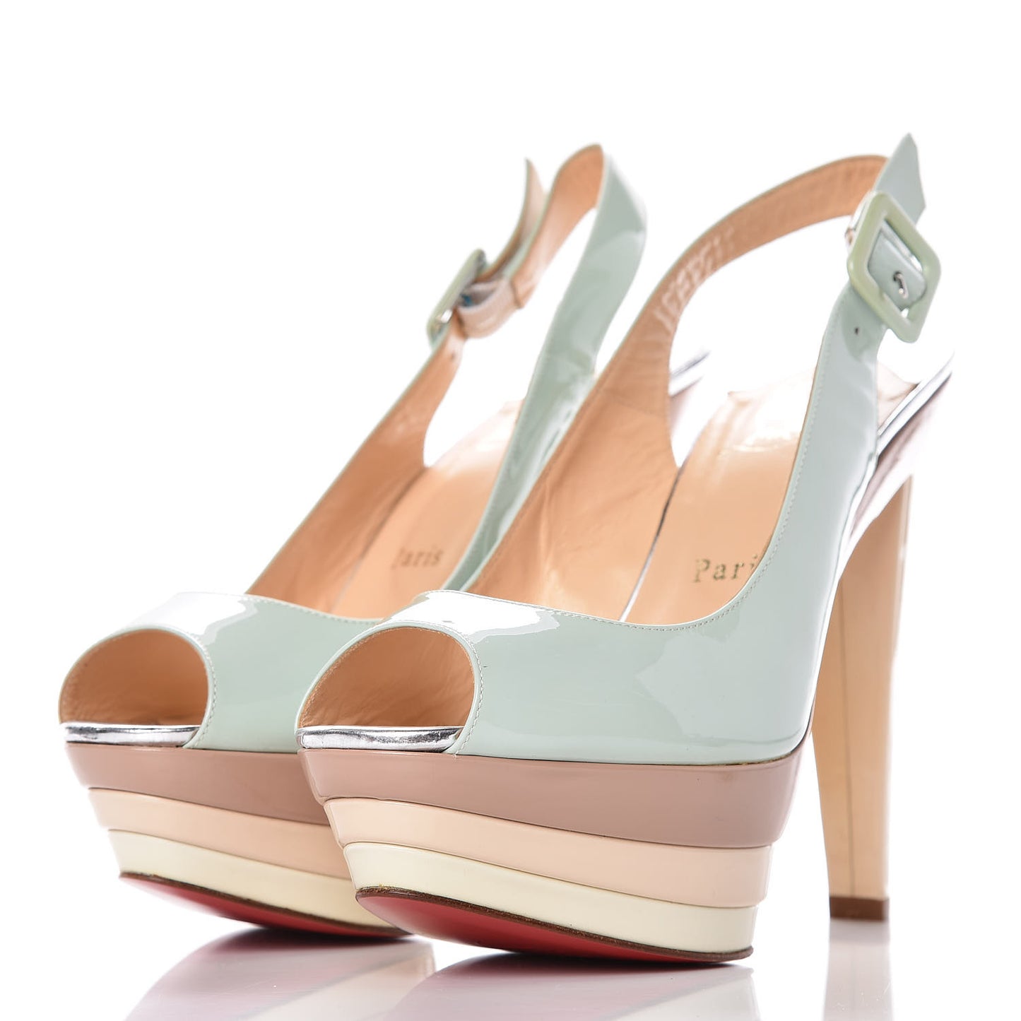 Patent 123 Scarpe 140 Platform Slingbacks 38.5 Ice Blue