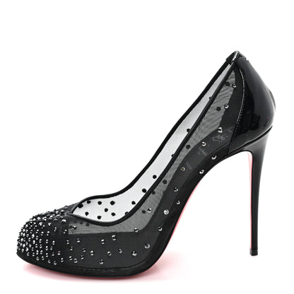 Christian Louboutin X MAISON MARGIELA Rete Patent Strass Bridiela Una 100 Pumps 39 Black 1 of 9
