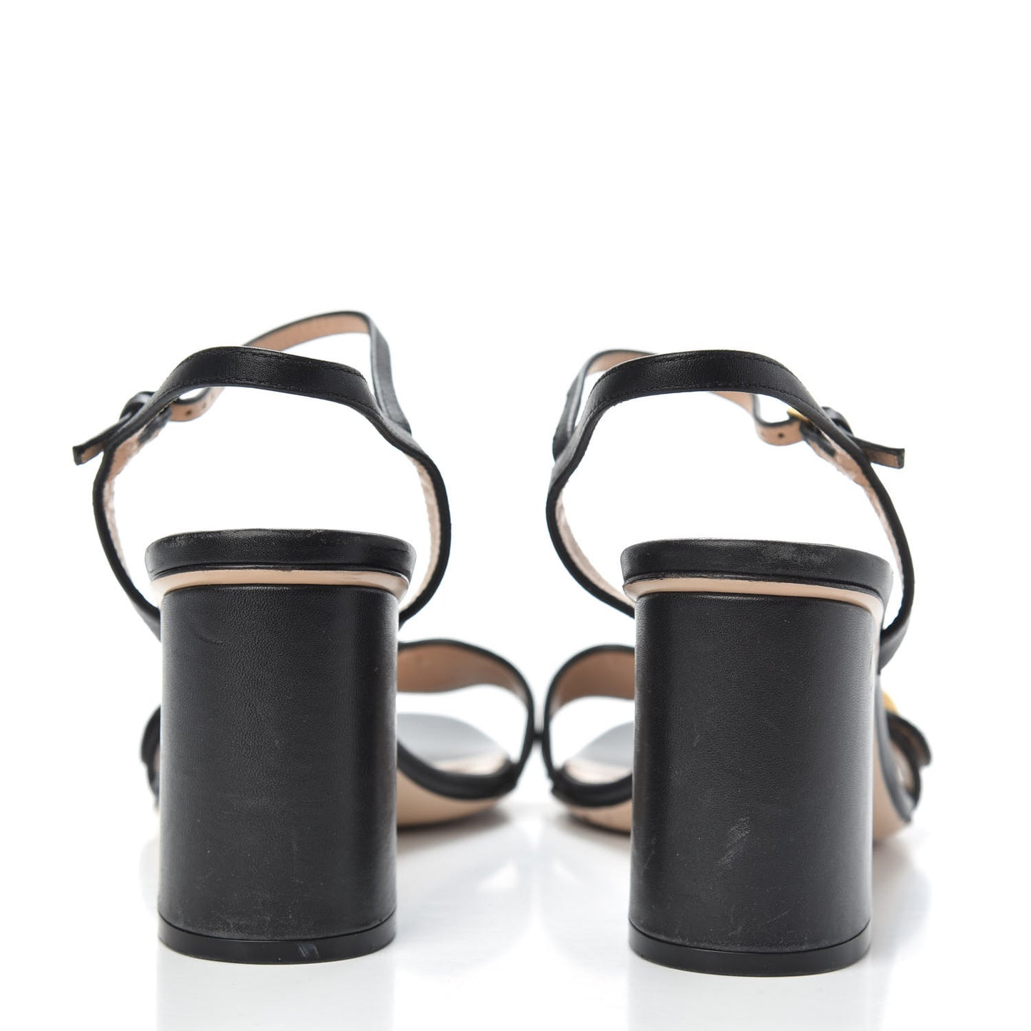 Lifford Calfskin GG Marmont Ankle Wrap 75mm Sandals 37.5 Black