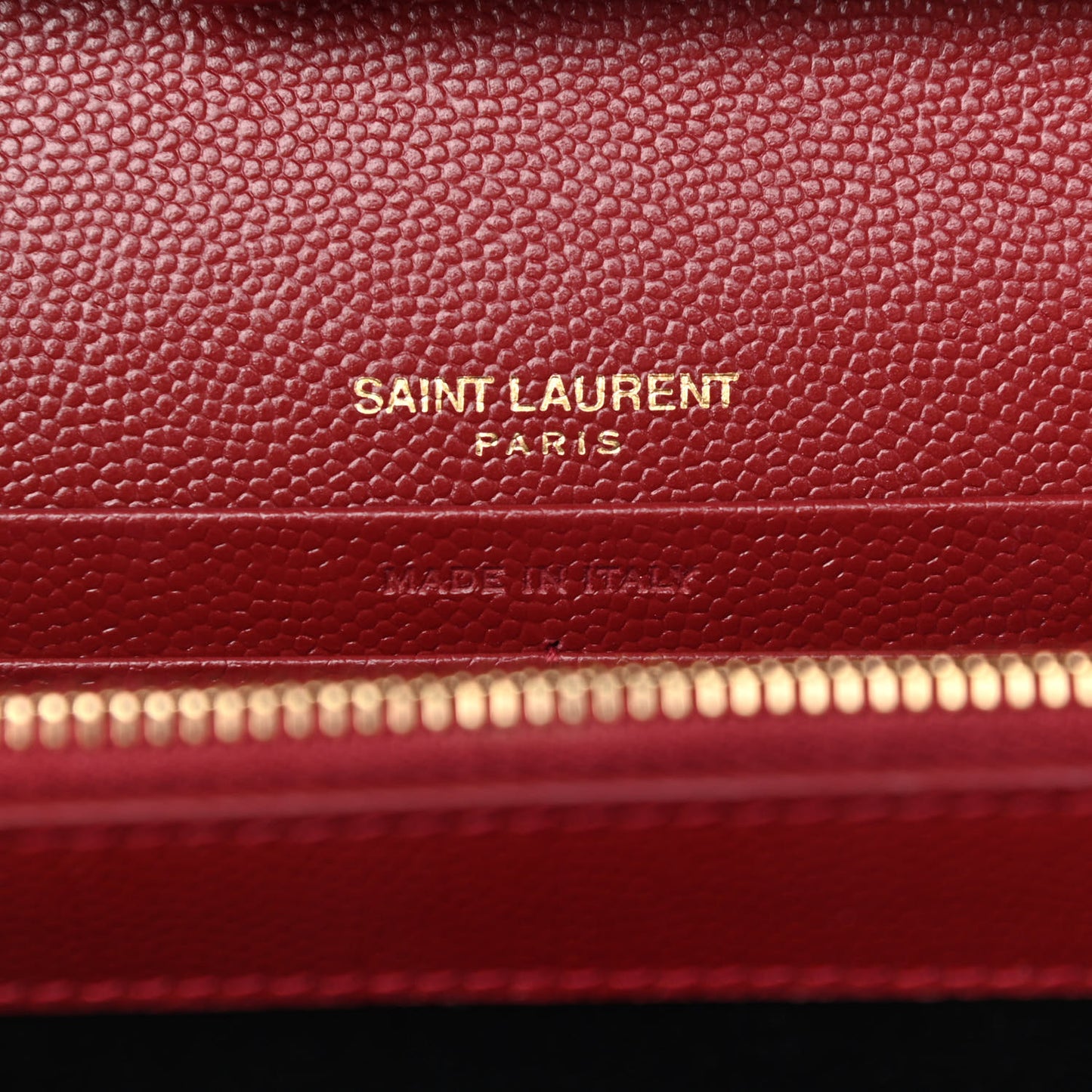 Grain De Poudre Matelasse Chevron Monogram Chain Wallet Opyum Red