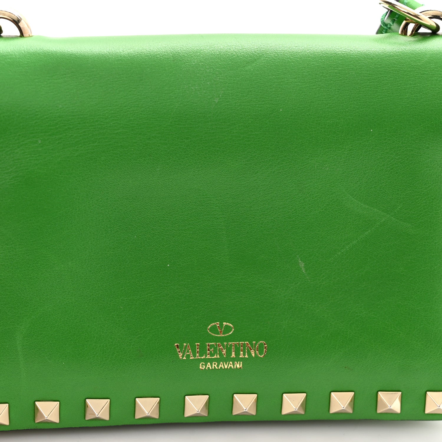 Valentino Garavani Vitello Mini Rockstud Shoulder Flap Bag Green 8 of 11
