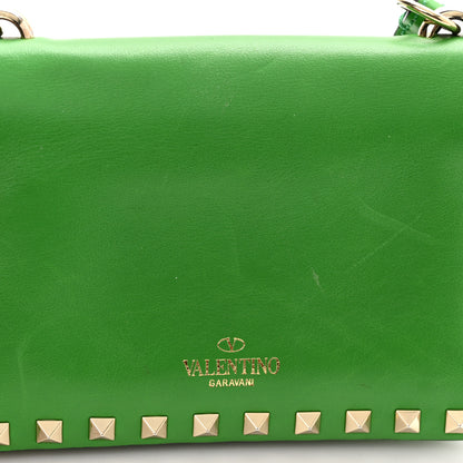 Valentino Garavani Vitello Mini Rockstud Shoulder Flap Bag Green 8 of 11