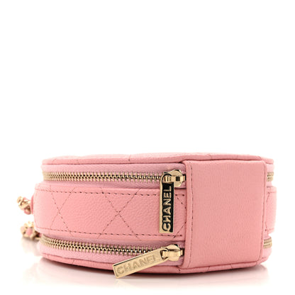 Chanel Caviar Quilted Round Handle With Care Vanity With Chain Pink 4 of 12