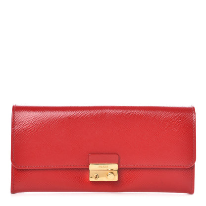 Prada Saffiano Vernice Continental Wallet Rosso 1 of 8