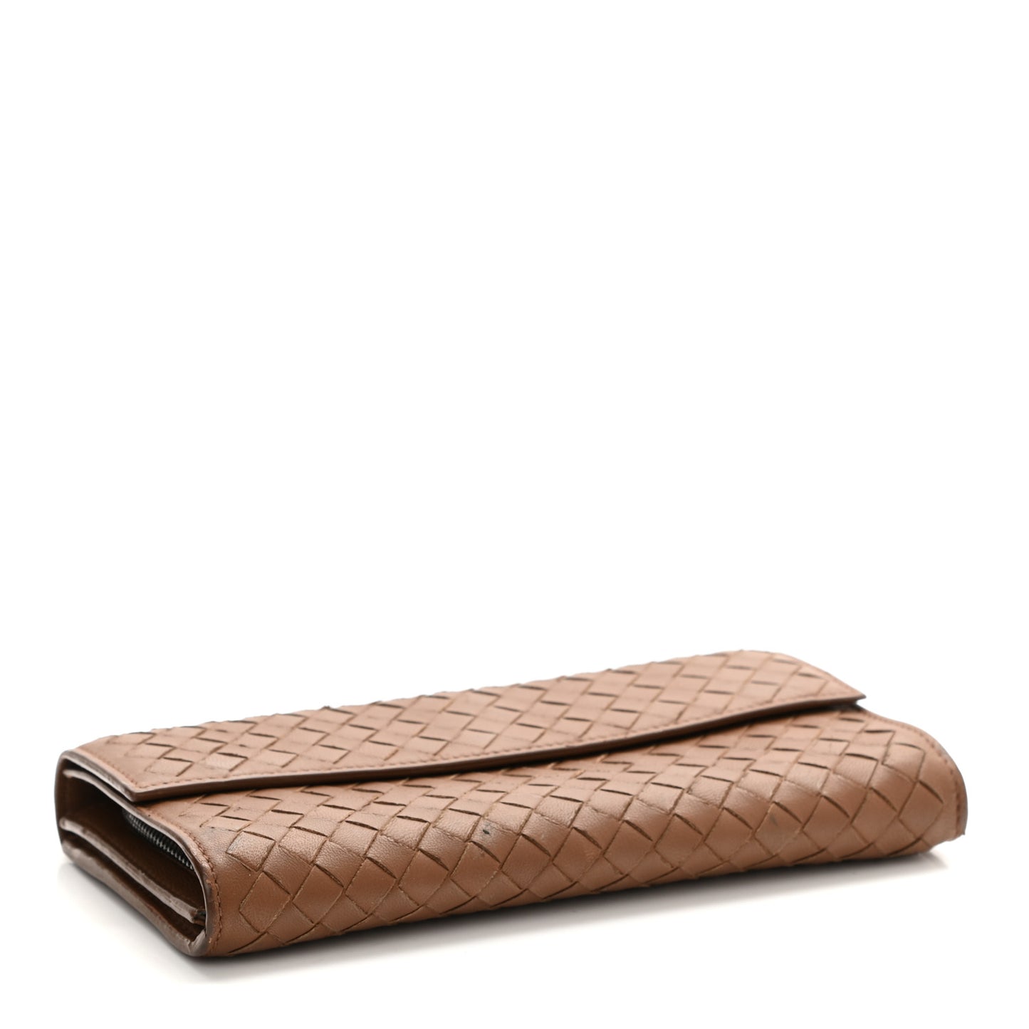 Nappa Intrecciato Continental Flap Wallet Brown
