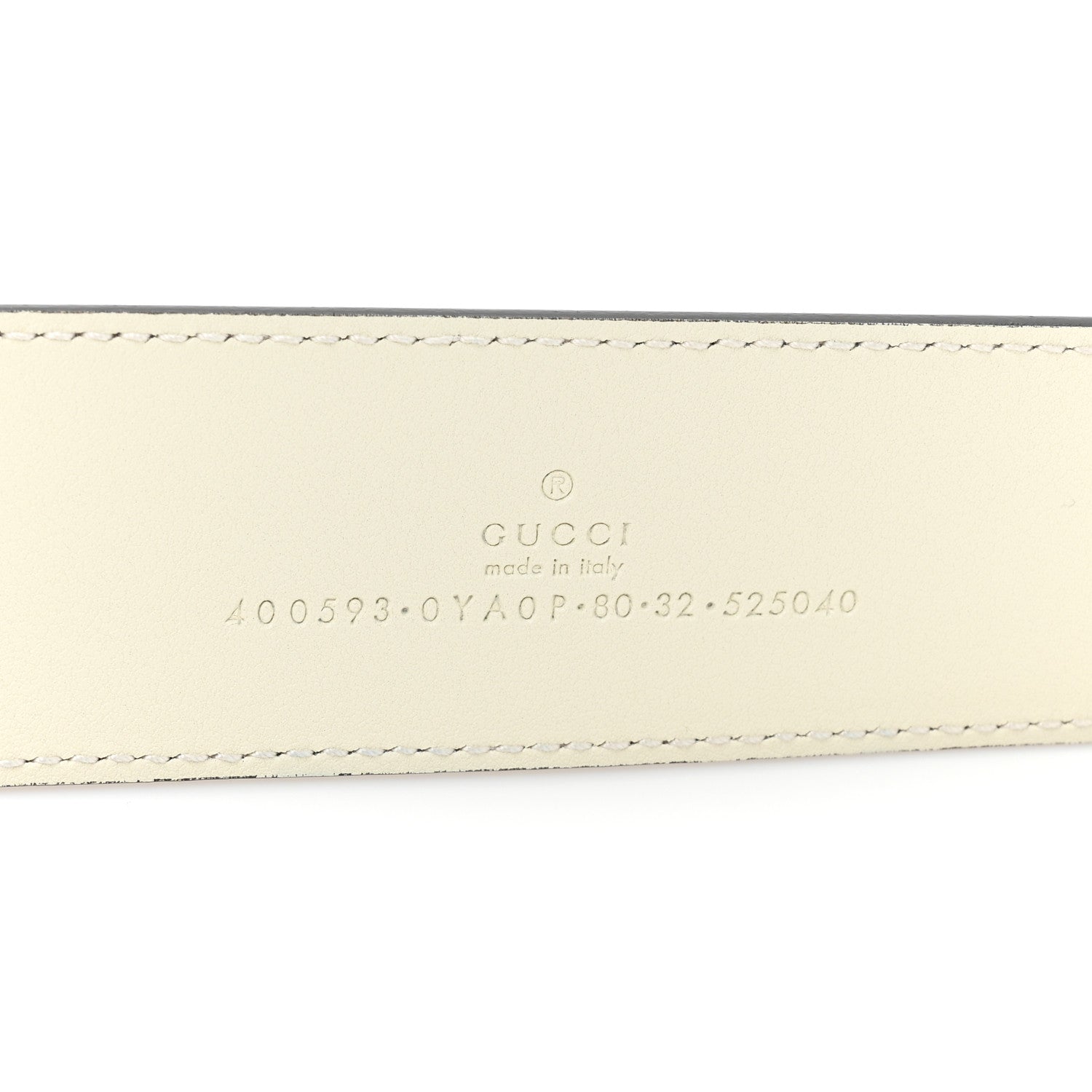 Gucci Plutone Calfskin Palladium Double G 40mm Belt 80/32 Mystic White 4 of 6