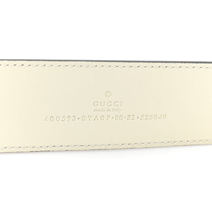 Gucci Plutone Calfskin Palladium Double G 40mm Belt 80/32 Mystic White 4 of 6