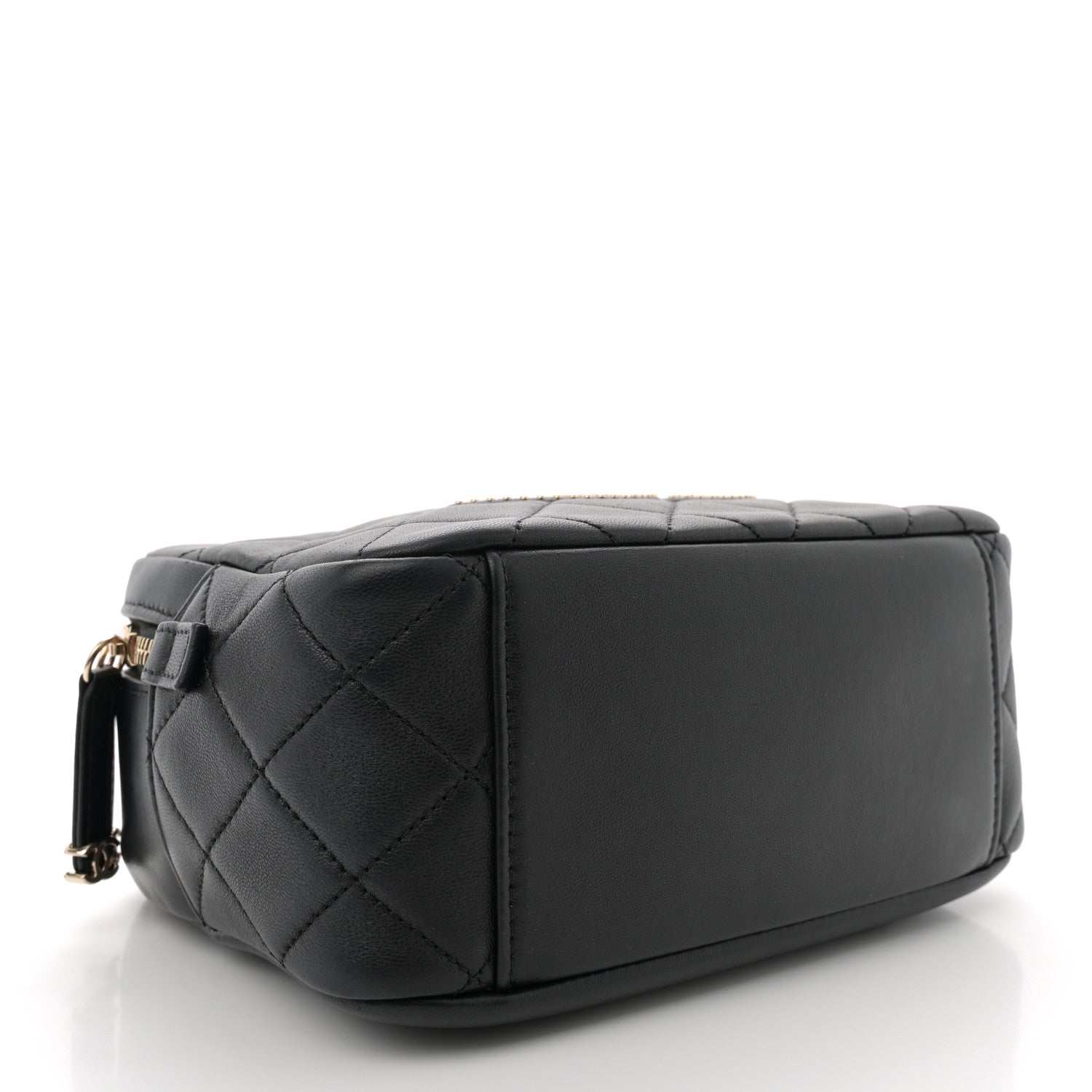 Chanel Lambskin Quilted Studded Quilted Vanity Case With Chain Black 4 of 10