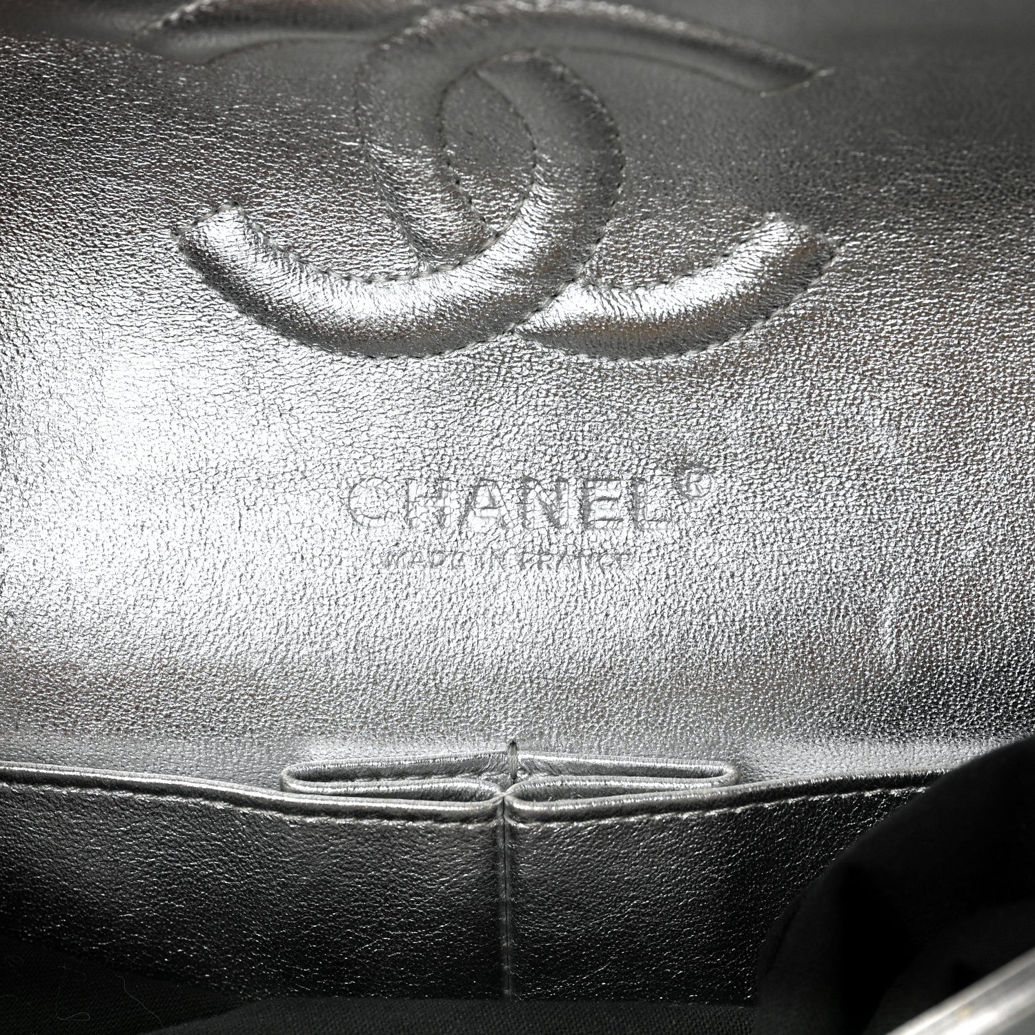 Chanel Metallic Lambskin Quilted Medium Double Flap Silver 6 of 9