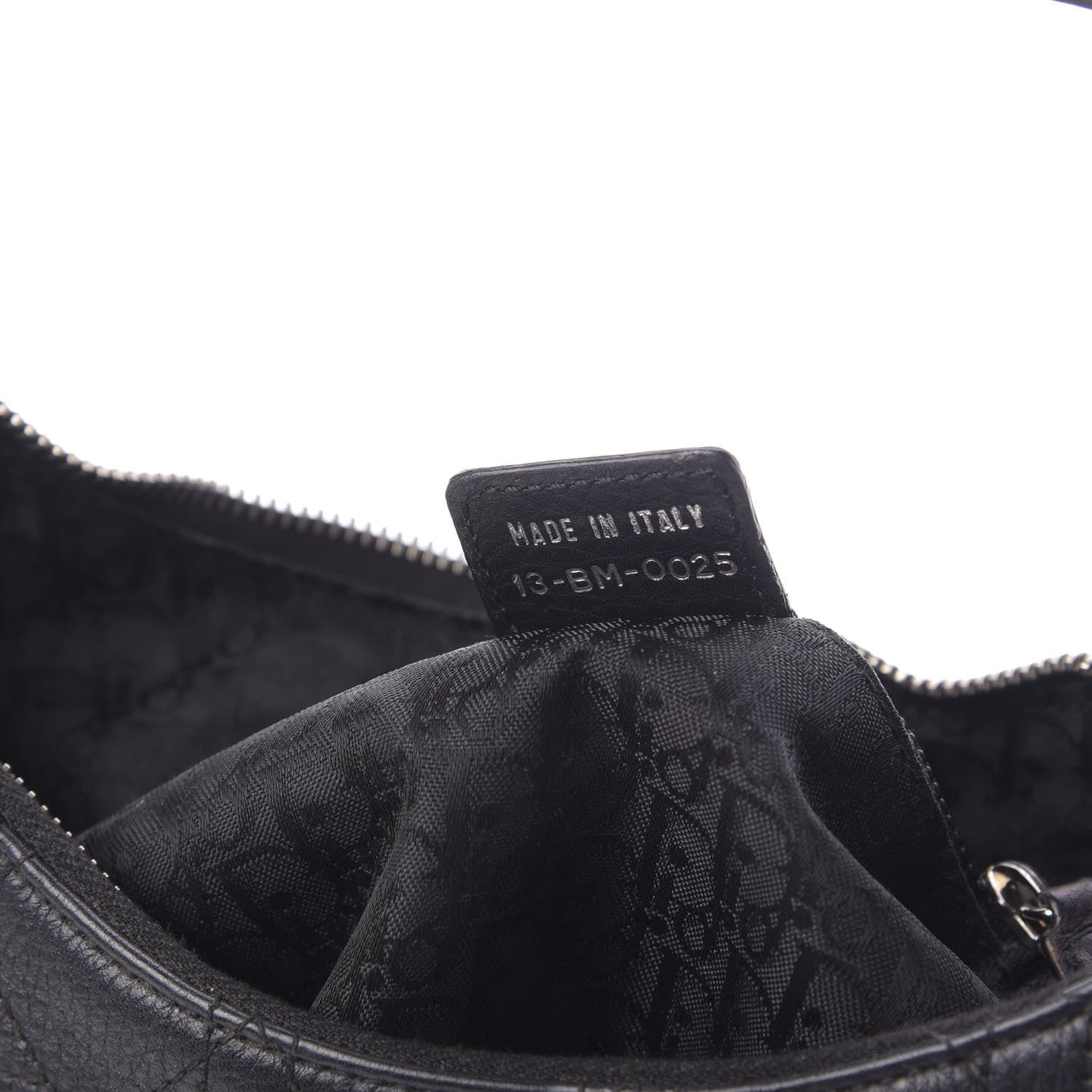 Christian Dior Grained Calfskin Cannage Hobo Black 10 of 11