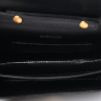 Balenciaga Shiny Calfskin Crocodile Embossed Sharp Crossbody Clutch Black 4 of 4