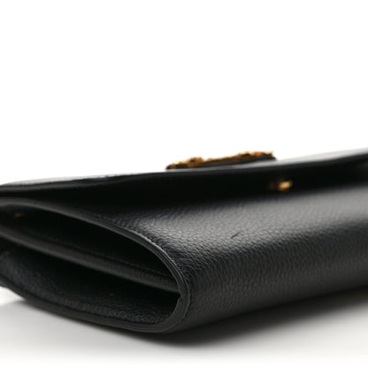 Versace Grained Calfskin Virtus Wallet On Chain Black 7 of 8