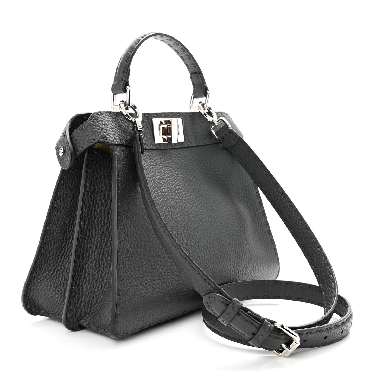 Cuoio Romano Selleria Chamois Small Peekaboo I SEE U Satchel Asfalto Camelia