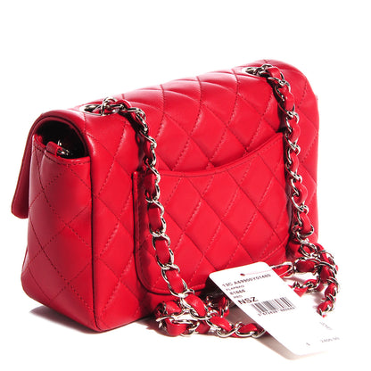 Chanel Lambskin Quilted Mini Rectangular Flap Red 3 of 8