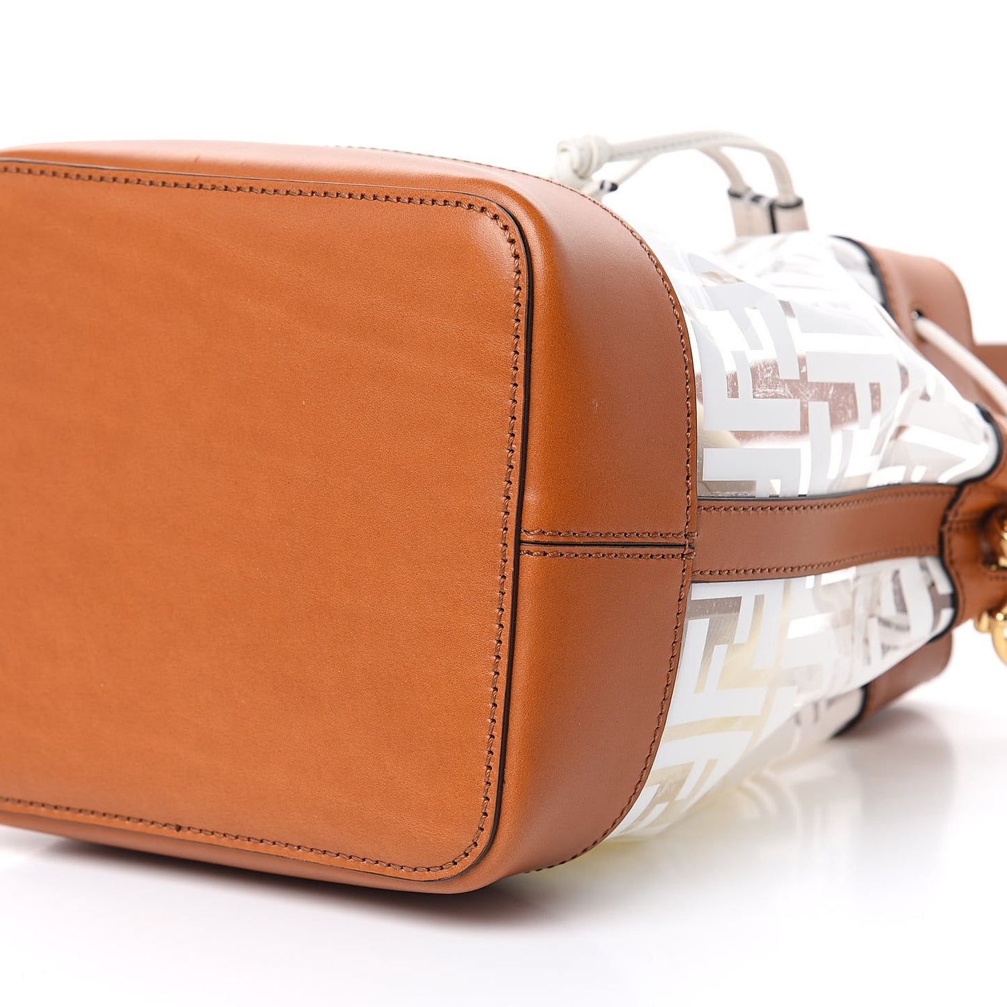 TPU FF Vitello Aura F is Fendi Grande Mon Tresor Bucket Bag White Cuoio