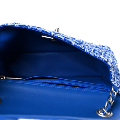Chanel Tweed Quilted Mini Rectangular Flap Blue White 5 of 9