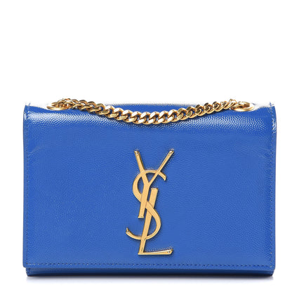 Saint Laurent Grain De Poudre Small Classic Monogram Kate Satchel Royal Blue 1 of 12