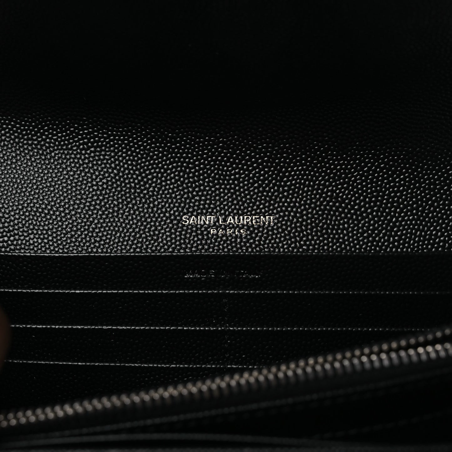 Grain De Poudre Matelasse Chevron Monogram Flap Wallet Black