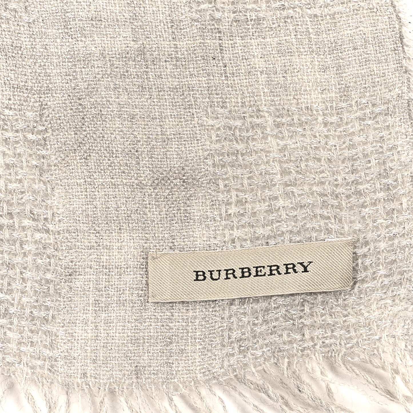 Cashmere Lurex Fringe Scarf Grey Silver