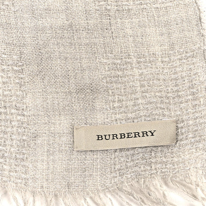 Burberry Cashmere Lurex Fringe Scarf Grey Silver 3 of 3
