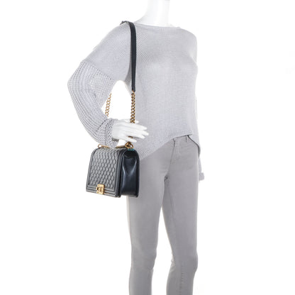 Chanel Lambskin Quilted Medium Boy Flap Pearl Black 2 of 8