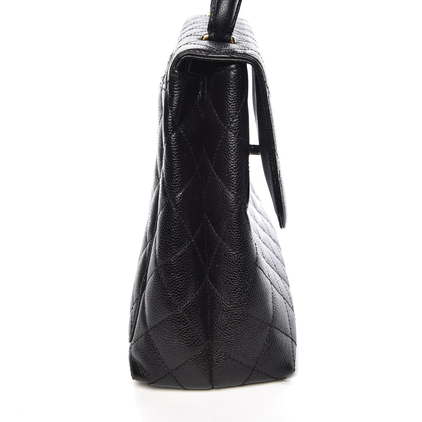 Caviar Quilted Jumbo Kelly Flap Black