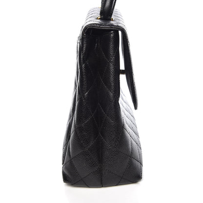 Chanel Caviar Quilted Jumbo Kelly Flap Black 9 of 17