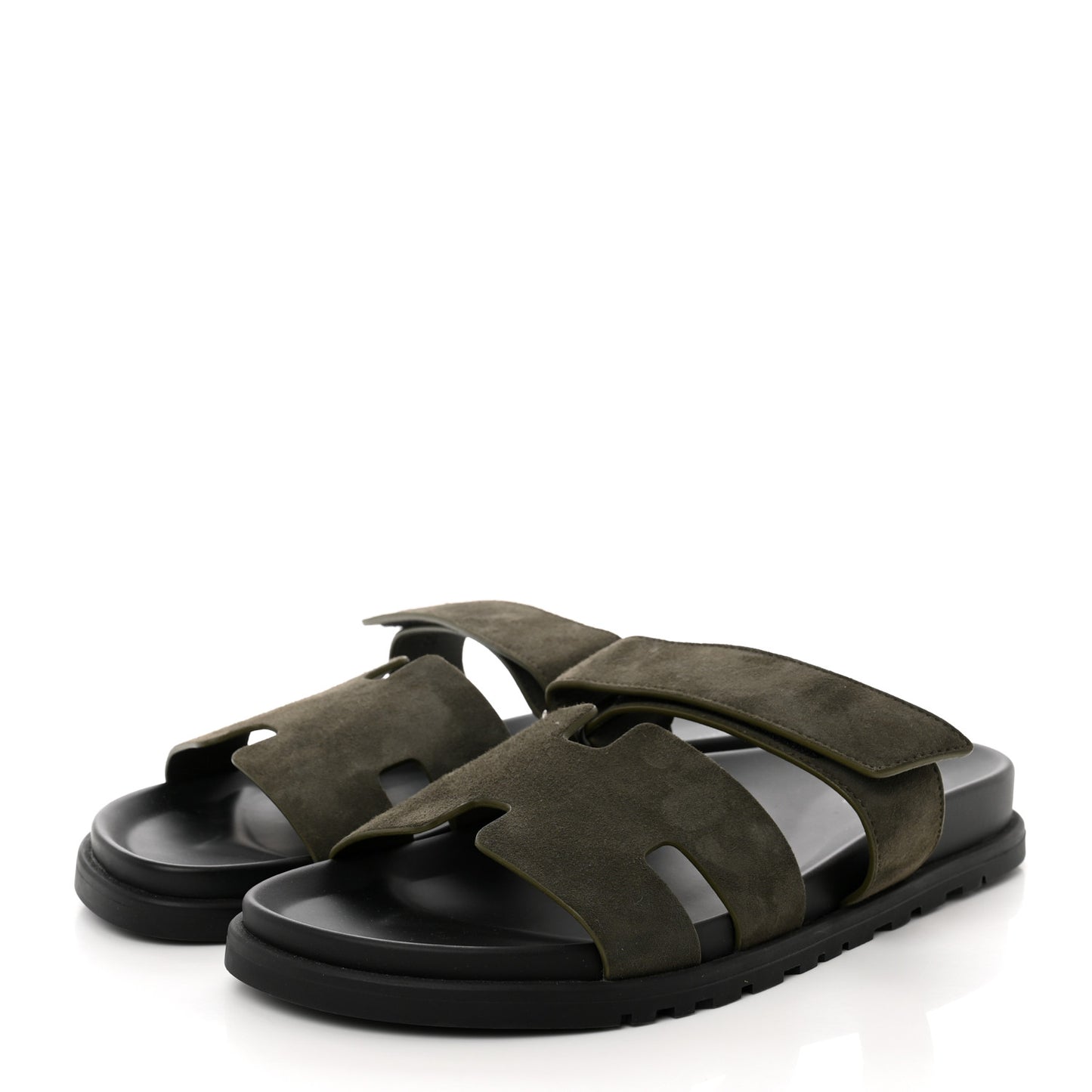 Suede Goatskin Mens Chypre Sandals 43.5 Vert Toundra
