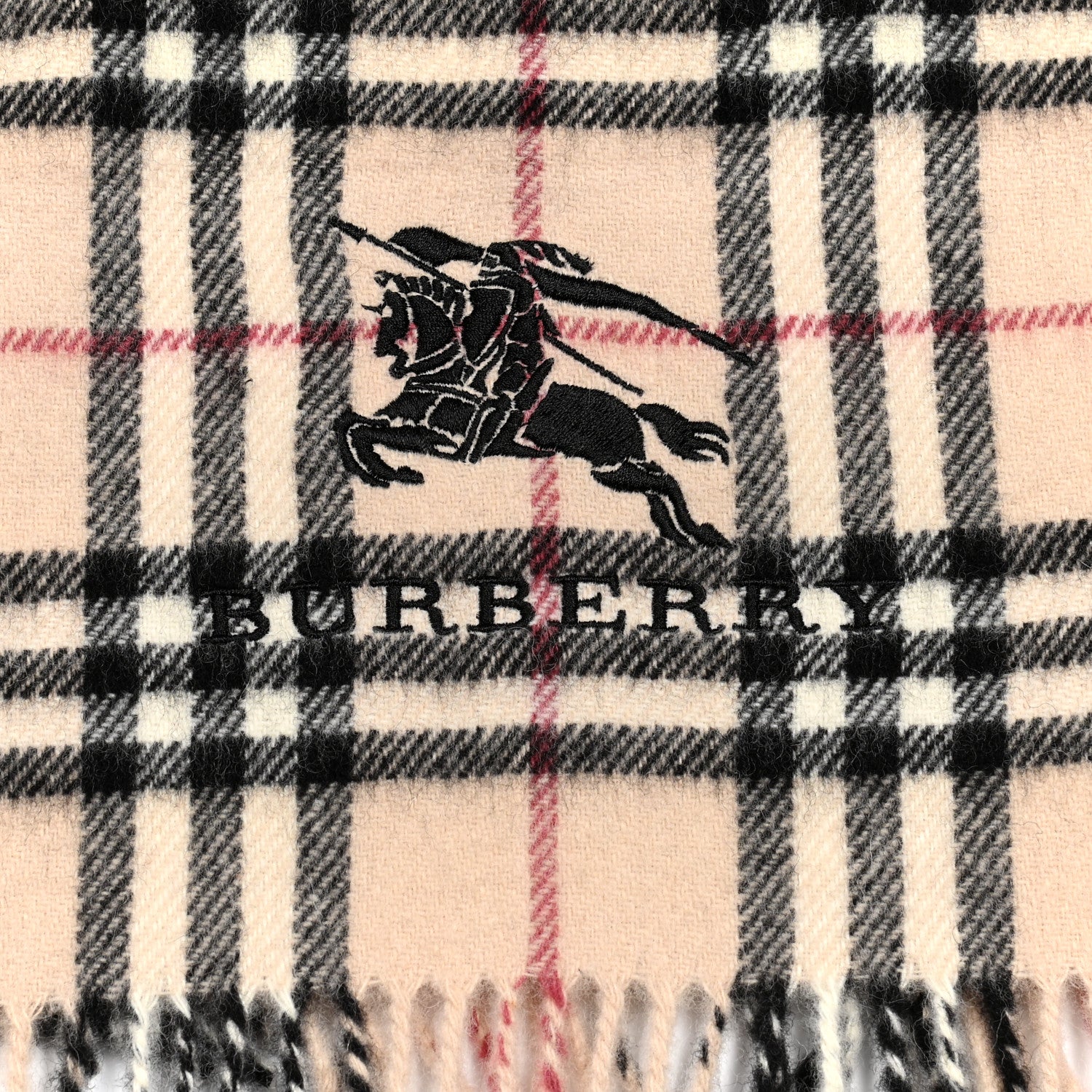 Burberry Wool Vintage Check Scarf Beige 3 of 5