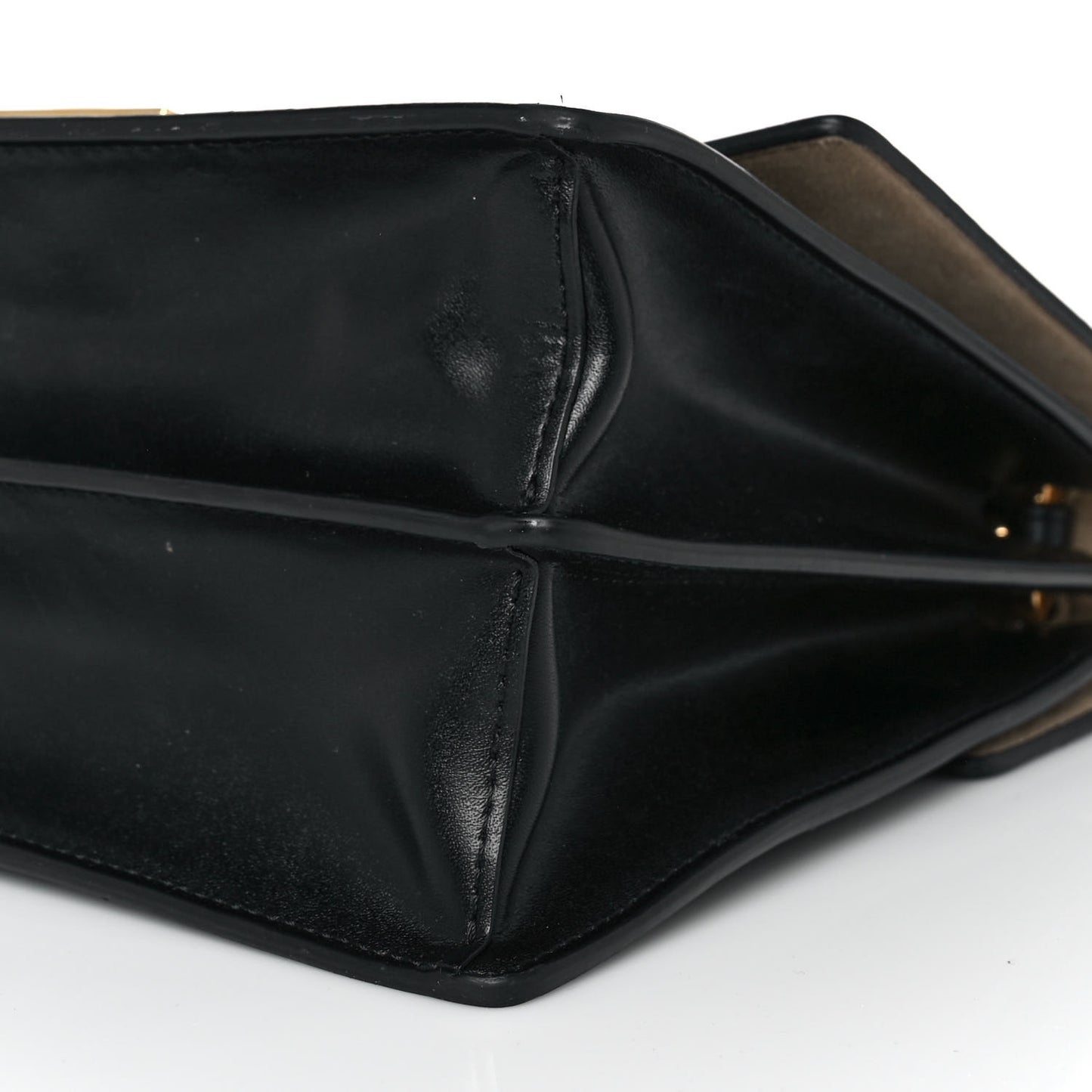 Vitello Liberty Bi-Color FF 1974 Embossed Kan U Shoulder Bag Black Maya