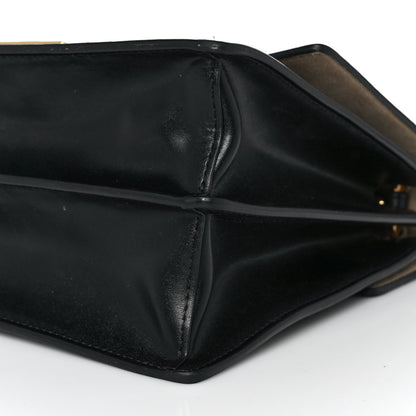 Fendi Vitello Liberty Bi-Color FF 1974 Embossed Kan U Shoulder Bag Black Maya 9 of 9